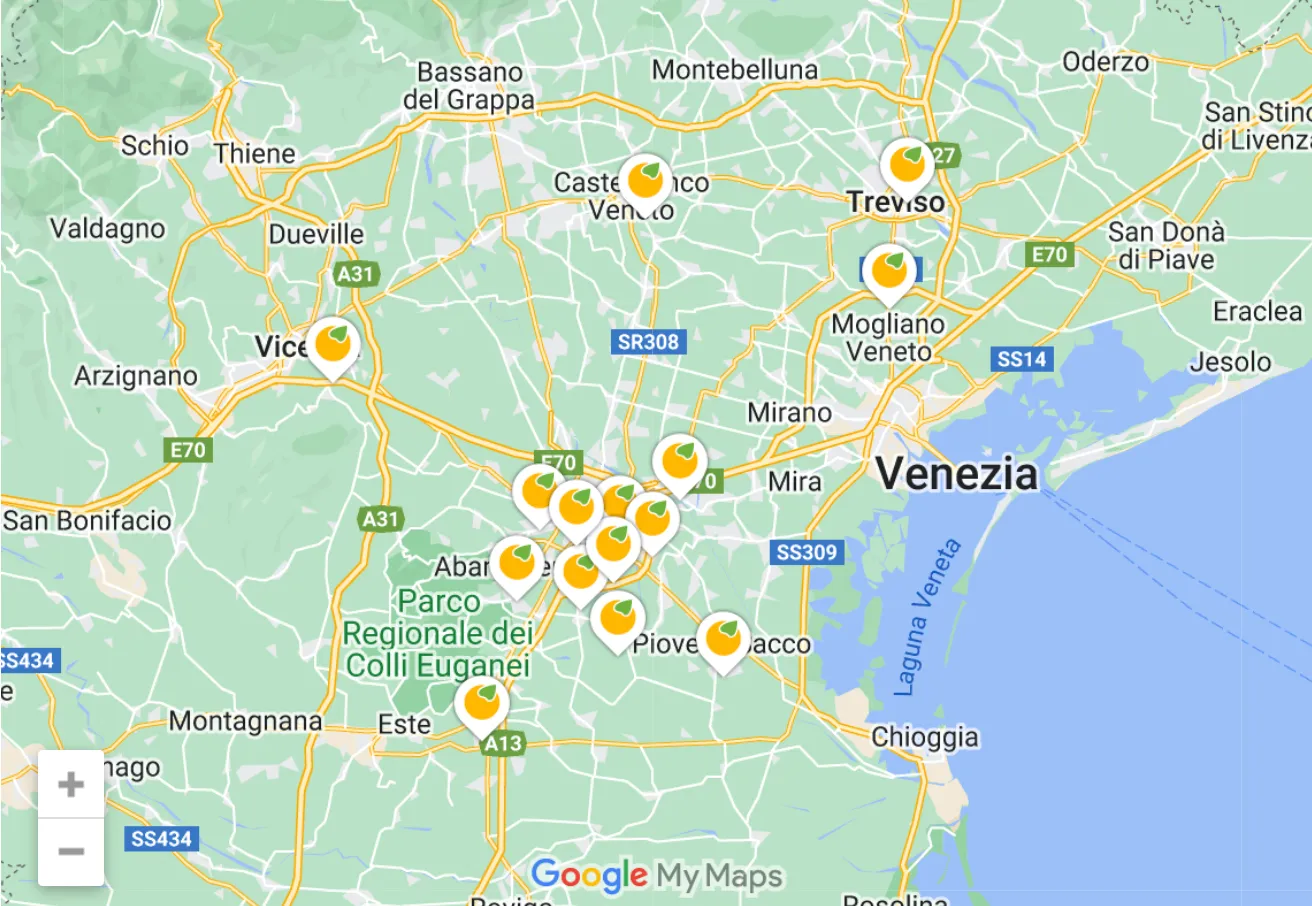 Mappa Sedi Nutrizionista Nord Italia